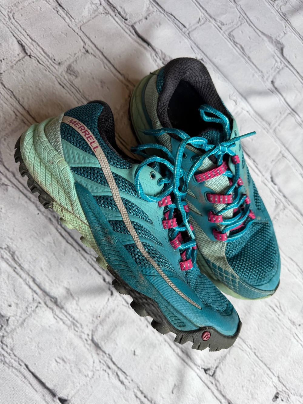 Merrell All Out Charge Trail Running Shoes 7.5 ALGIERS BLUE/ADVENTURINE Womens